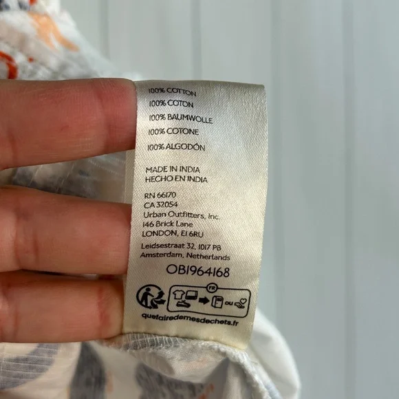 We The Free size S Moon Flower top oversized white seed sack print cotton NEW - Picture 14 of 14